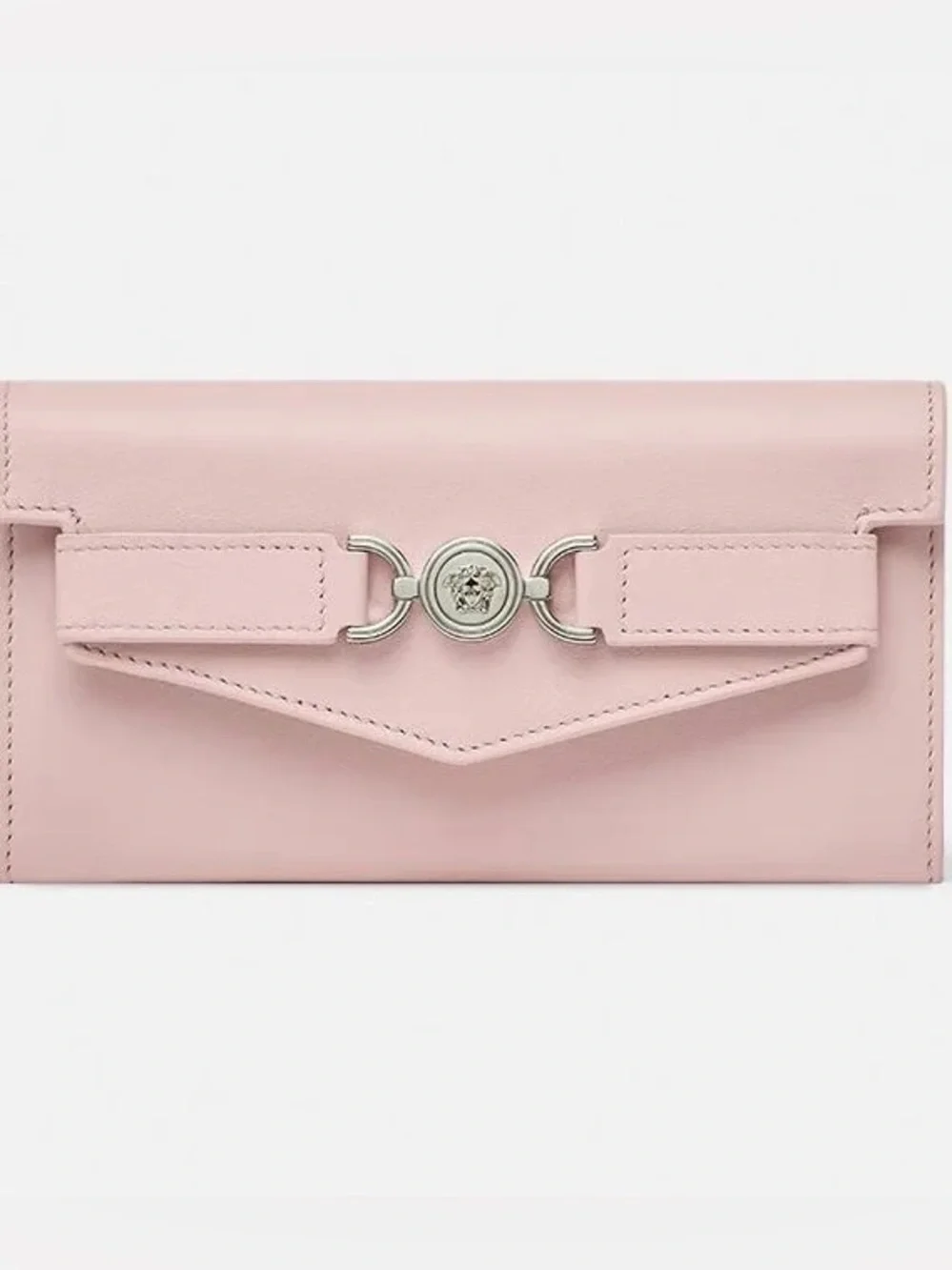 Versace Medusa ‘95 Long Leather Wallet in Light Pink/Silver Hardware NWT in Box